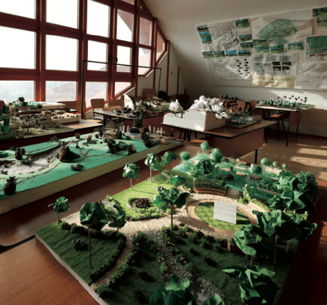 Students in university courtyard